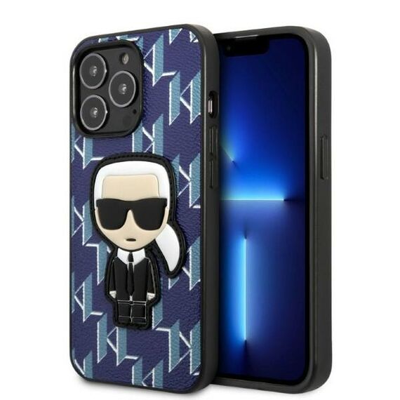 Karl Lagerfeld KLHCP13XPMNIKBL iPhone 13 Pro Max 6.7" hardcase blue/blue Monogram Ikonik Patch - Apple Cases - Cases - Techbox