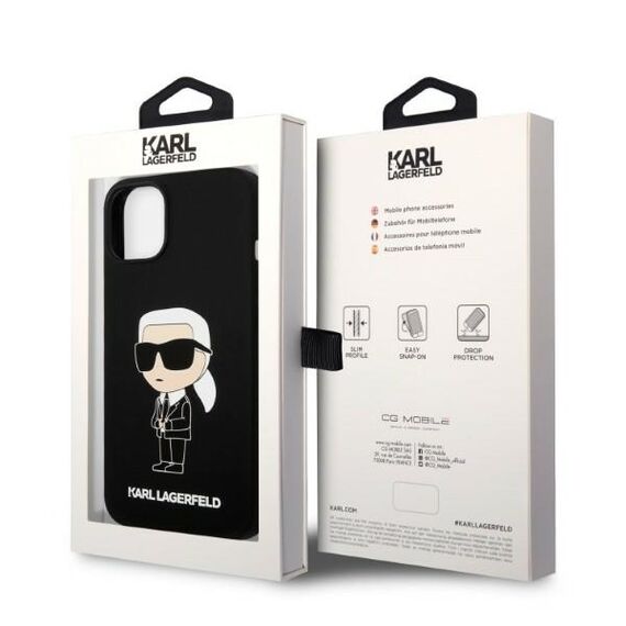 Karl Lagerfeld KLHMP14MSNIKBCK iPhone 14 Plus 6.7" hardcase black/black Silicone Ikonik Magsafe - Apple Cases - Cases - Techbox