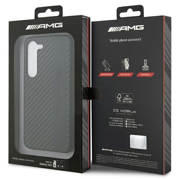 AMG AMHCS23SBLSCA S23 S911 black/black hardcase Carbon Stripe&amp;Embossed - Samsung Cases - Cases - Techbox