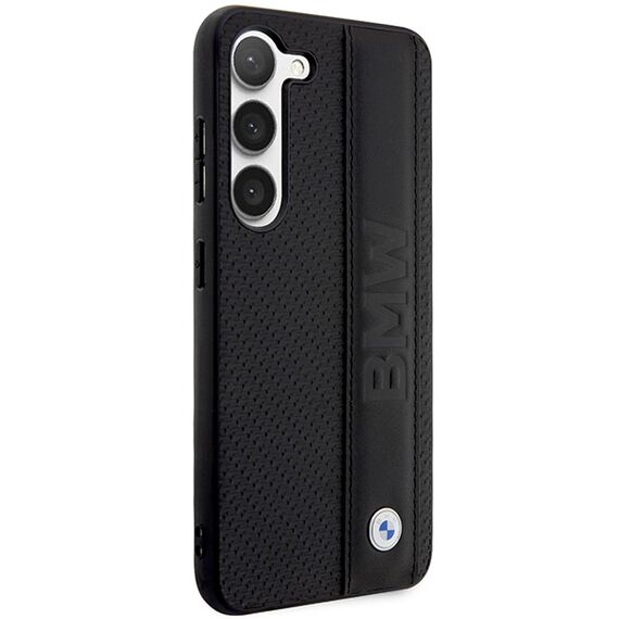 Case BMW BMHCS23M22RDPK S23+ S916 black/black hardcase Leather Textured &amp; Stripe | Techbox