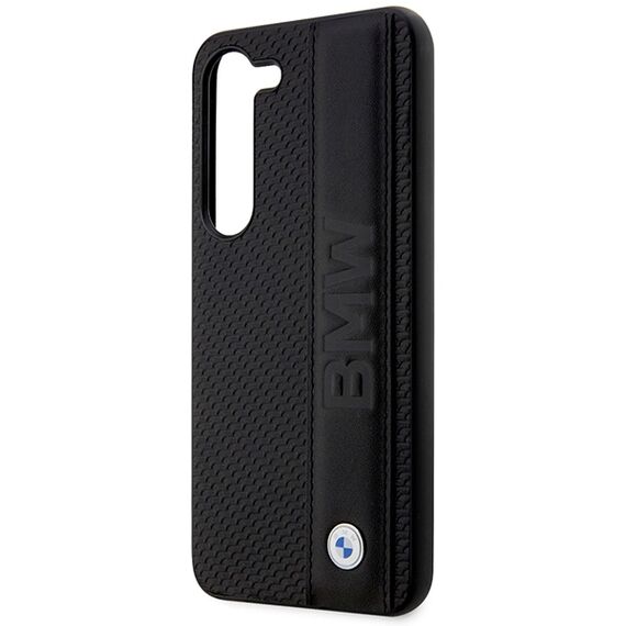 Case BMW BMHCS23M22RDPK S23+ S916 black/black hardcase Leather Textured &amp; Stripe | Techbox