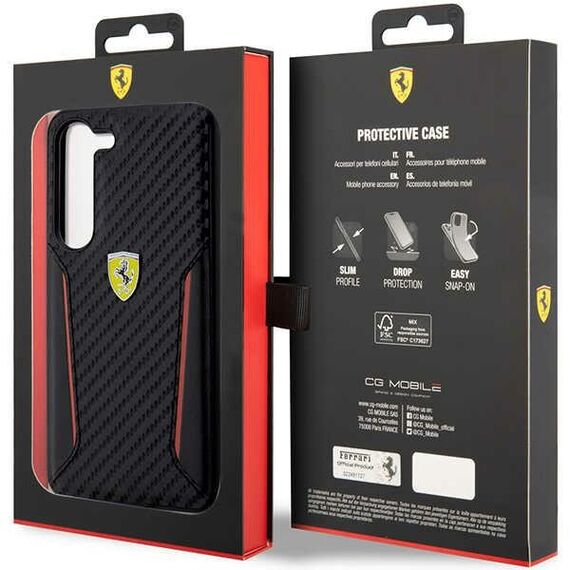 Ferrari FEHCS23MNPYK S23+ S916 black/black hardcase Carbon Contrast Edges | Techbox