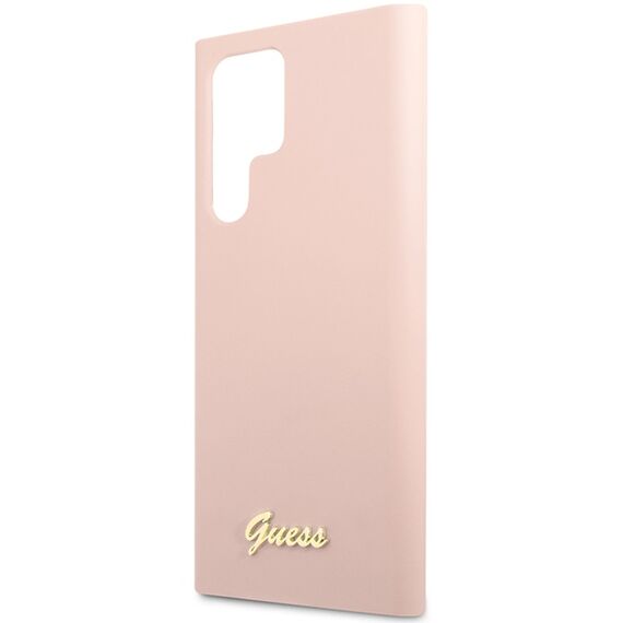 Guess GUHCS23LLSLMGPP S23 Ultra S918 pink/pink hardcase Silicone Script Metal Logo | Techbox