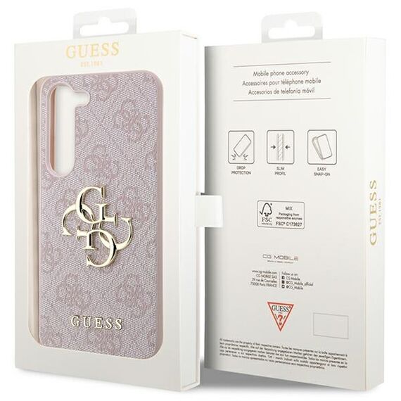 Guess GUHCS23S4GMGPI S23 S911 pink/pink hardcase 4G Big Metal Logo | Techbox