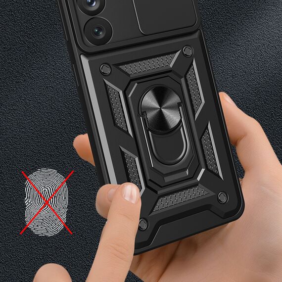 Hybrid Armor Camshield case for Samsung Galaxy S23+ armored cover with camera cover red | Techbox