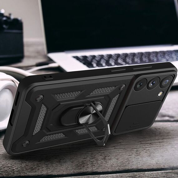Hybrid Armor Camshield case for Samsung Galaxy S23+ armored cover with camera cover red | Techbox