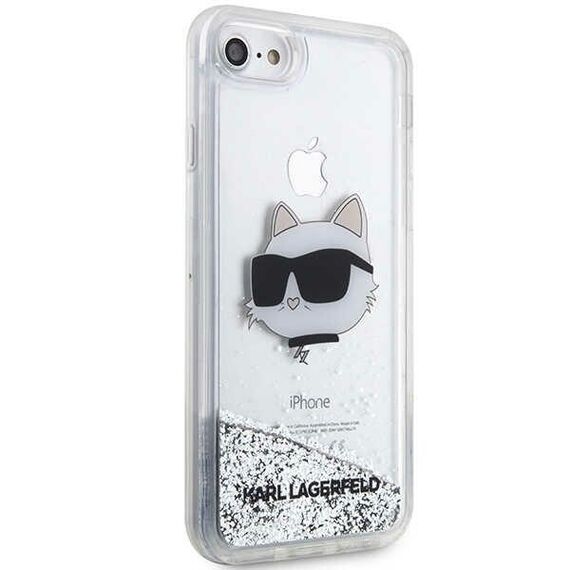 Karl Lagerfeld KLHCI8LNHCCS iPhone 7/8/ SE 2020/2022 silver/silver hardcase Glitter Choupette Head | Techbox