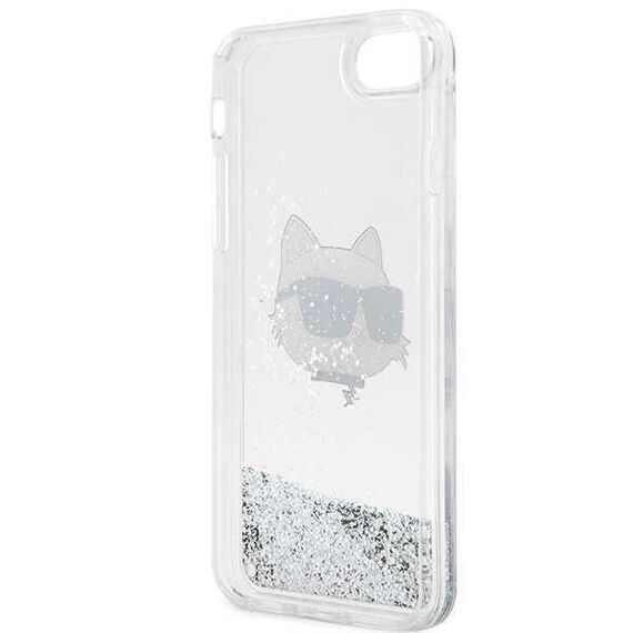 Karl Lagerfeld KLHCI8LNHCCS iPhone 7/8/ SE 2020/2022 silver/silver hardcase Glitter Choupette Head | Techbox