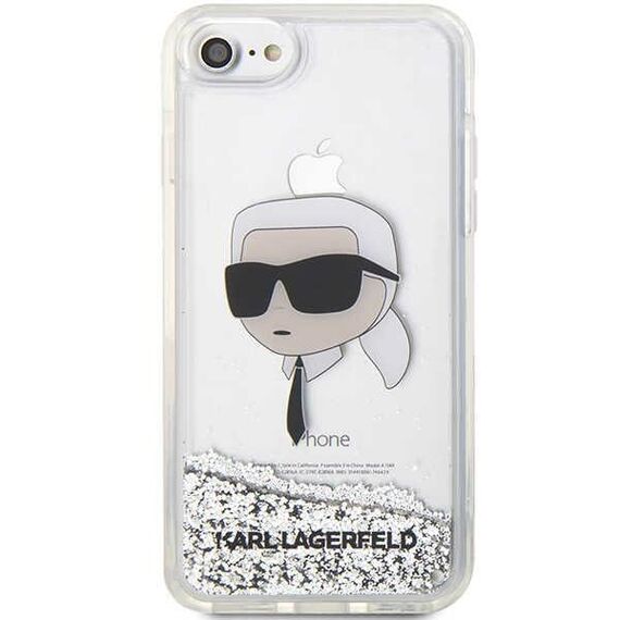 Karl Lagerfeld KLHCI8LNKHCH iPhone 7/8/ SE 2020/2022 silver/silver hardcase Glitter Karl Head - Uncategorized Cases (2) - Cases - Techbox