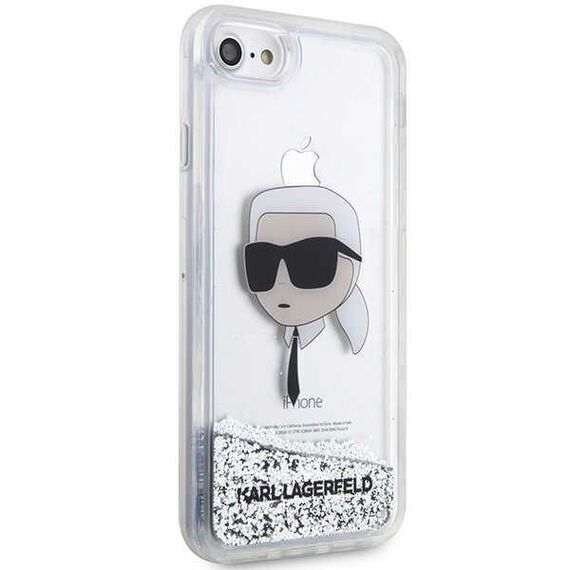 Karl Lagerfeld KLHCI8LNKHCH iPhone 7/8/ SE 2020/2022 silver/silver hardcase Glitter Karl Head - Uncategorized Cases (2) - Cases - Techbox
