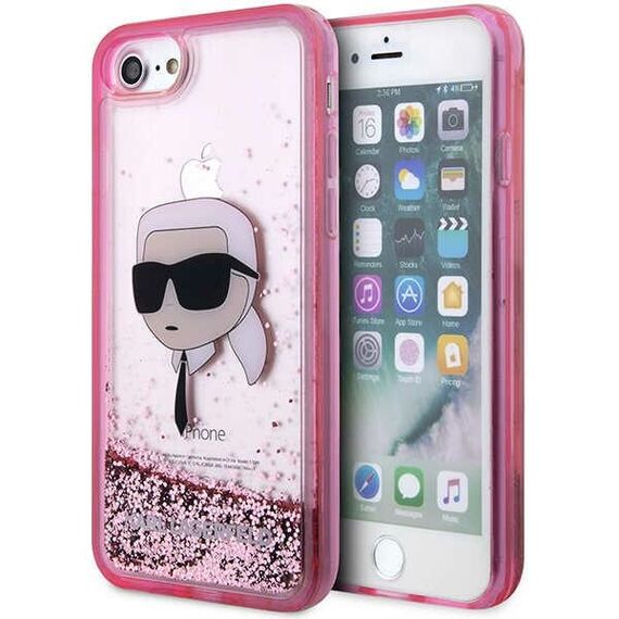 Karl Lagerfeld KLHCI8LNKHCP iPhone 7/8/ SE 2020/2022 pink/pink hardcase Glitter Karl Head - Uncategorized Cases (2) - Cases - Techbox