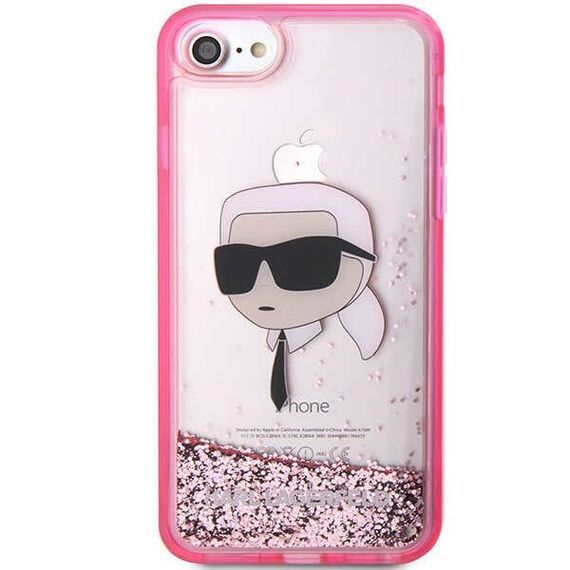 Karl Lagerfeld KLHCI8LNKHCP iPhone 7/8/ SE 2020/2022 pink/pink hardcase Glitter Karl Head - Uncategorized Cases (2) - Cases - Techbox