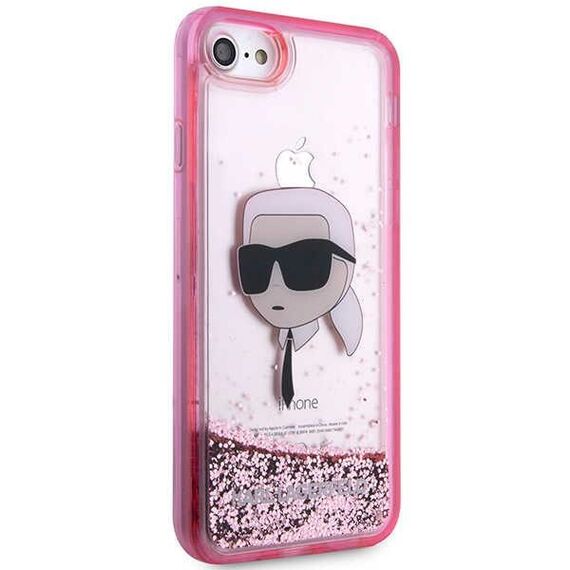Karl Lagerfeld KLHCI8LNKHCP iPhone 7/8/ SE 2020/2022 pink/pink hardcase Glitter Karl Head - Uncategorized Cases (2) - Cases - Techbox