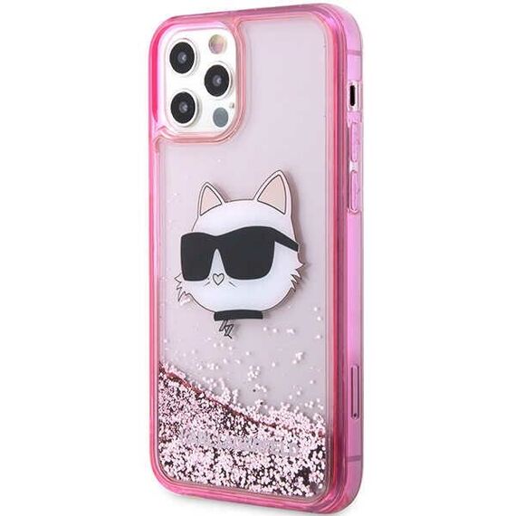 Karl Lagerfeld KLHCP12MLNCHCP iPhone 12/ 12 Pro 6.1" pink/pink hardcase Glitter Choupette Head | Techbox