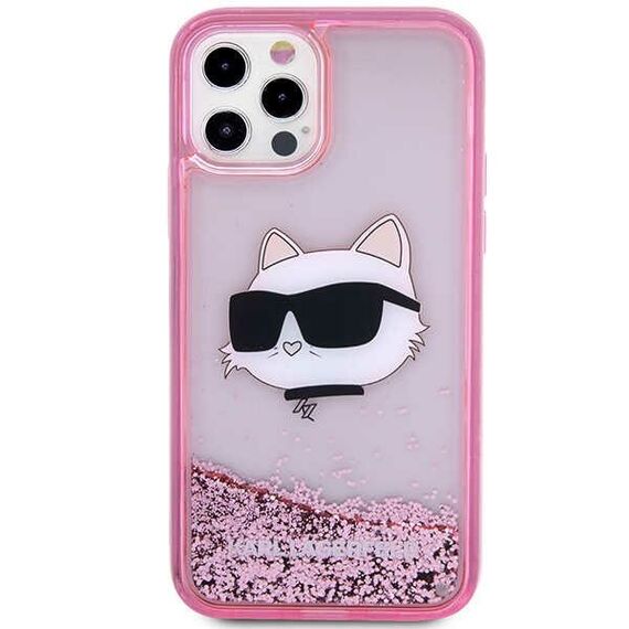 Karl Lagerfeld KLHCP12MLNCHCP iPhone 12/ 12 Pro 6.1" pink/pink hardcase Glitter Choupette Head | Techbox