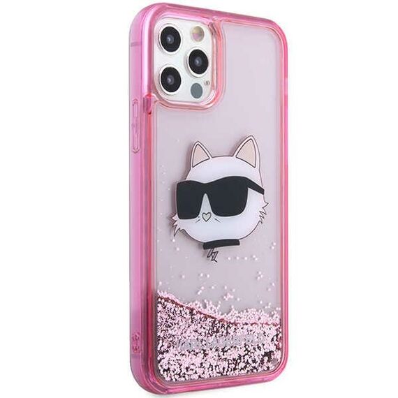 Karl Lagerfeld KLHCP12MLNCHCP iPhone 12/ 12 Pro 6.1" pink/pink hardcase Glitter Choupette Head | Techbox
