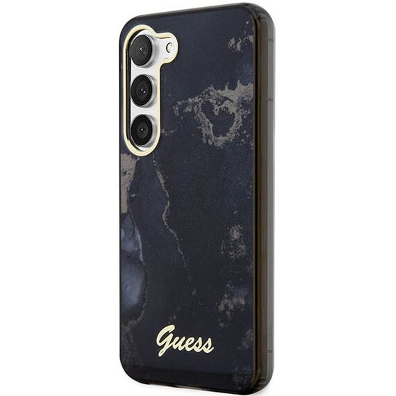 Guess GUHCS23MHTMRSK S23+ S916 black/black hardcase Golden Marble Collection | Techbox