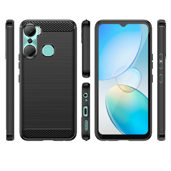 Carbon Case case for Infinix Hot 12 Pro flexible silicone carbon cover black - Uncategorized Cases (2) - Cases - Techbox