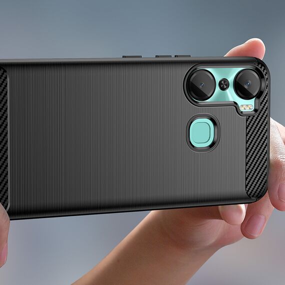 Carbon Case case for Infinix Hot 12 Pro flexible silicone carbon cover black - Uncategorized Cases (2) - Cases - Techbox