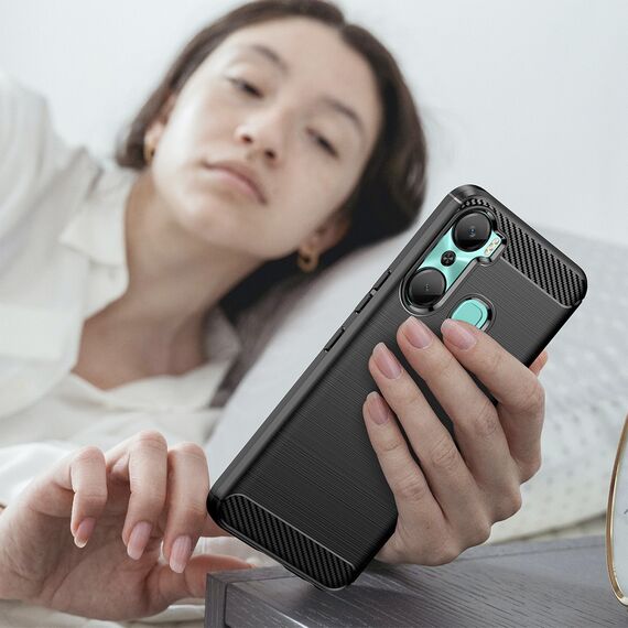 Carbon Case case for Infinix Hot 12 Pro flexible silicone carbon cover black - Uncategorized Cases (2) - Cases - Techbox