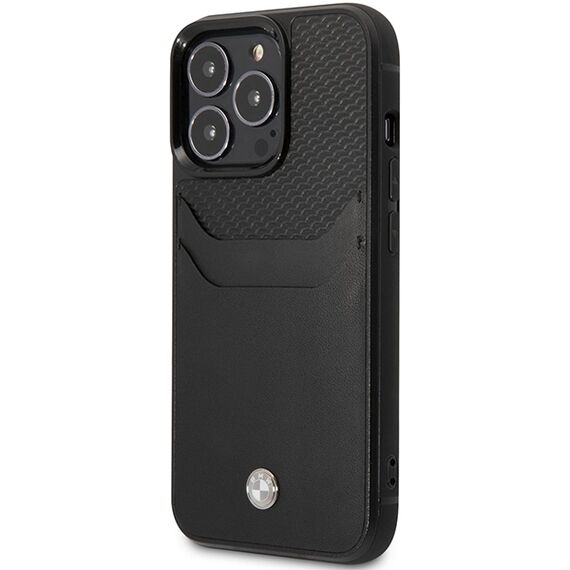 Case BMW BMHCP14L22RSEPK iPhone 14 Pro 6.1" black/black Leather Card Slot | Techbox