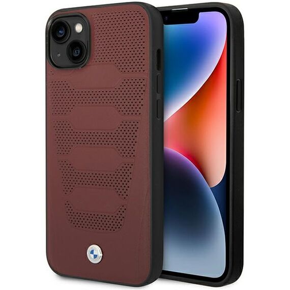 Case BMW BMHCP14S22RPSR iPhone 14 6.1" burgundy/burgundy Leather Seats Pattern - Apple Cases - Cases - Techbox