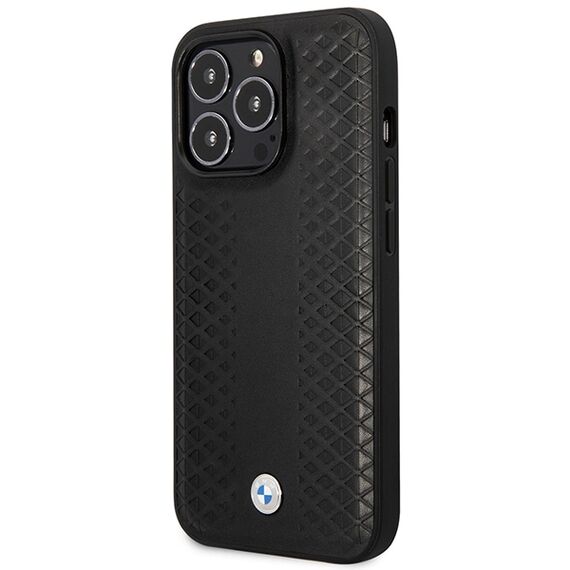 Case BMW BMHMP14X22RFGK iPhone 14 Pro Max 6.7" black/black Leather Diamond Pattern MagSafe - Apple Cases - Cases - Techbox