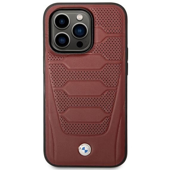 Case BMW BMHMP14X22RPSR iPhone 14 Pro Max 6.7" Burgundy/burgundy Leather Seats Pattern MagSafe - Apple Cases - Cases - Techbox