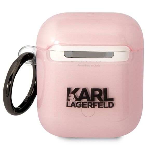 Karl Lagerfeld KLA2HNCHTCP Airpods 1/2 cover pink/pink Ikonik Choupette - Smartphone Accessories - Cables & Accessories - Techbox