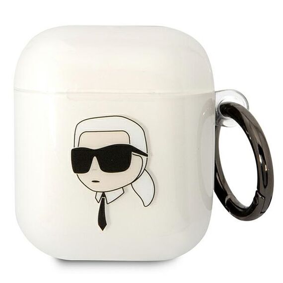Karl Lagerfeld KLA2HNIKTCT AirPods 1/2 cover transparent Karl`s Head - Smartphone Accessories - Cables & Accessories - Techbox