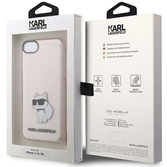 Karl Lagerfeld KLHCI8HNCHTCP iPhone 7/8/ SE 2020 / SE 2022 pink/pink hardcase Ikonik Choupette - Uncategorized Cases (2) - Cases - Techbox