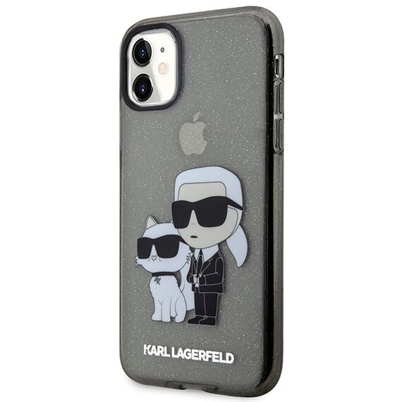 Karl Lagerfeld KLHCN61HNKCTGK iPhone 11 / Xr 6.1" black/black hardcase Gliter Karl&amp;Choupette | Techbox