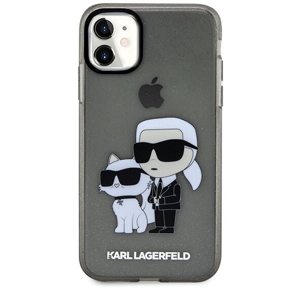 Karl Lagerfeld KLHCN61HNKCTGK iPhone 11 / Xr 6.1" black/black hardcase Gliter Karl&amp;Choupette | Techbox