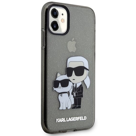 Karl Lagerfeld KLHCN61HNKCTGK iPhone 11 / Xr 6.1" black/black hardcase Gliter Karl&amp;Choupette | Techbox