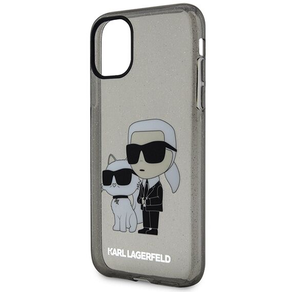 Karl Lagerfeld KLHCN61HNKCTGK iPhone 11 / Xr 6.1" black/black hardcase Gliter Karl&amp;Choupette | Techbox