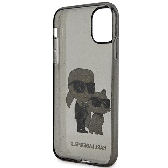Karl Lagerfeld KLHCN61HNKCTGK iPhone 11 / Xr 6.1" black/black hardcase Gliter Karl&amp;Choupette | Techbox