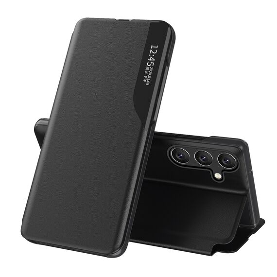 Eco Leather View Case cover for Samsung Galaxy A24 4G with a flip stand black | Techbox