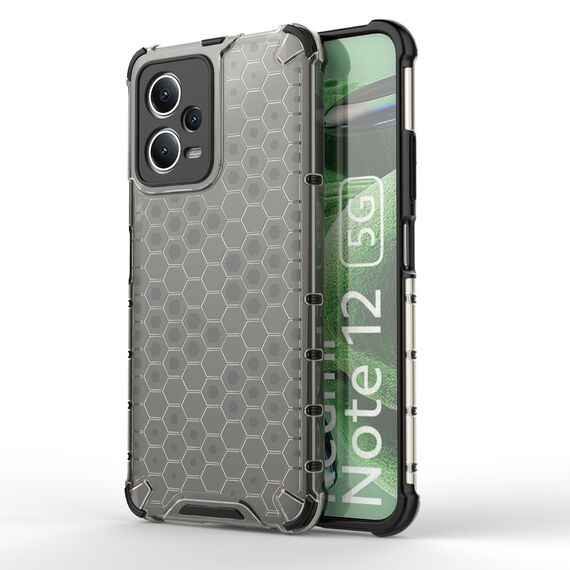 Honeycomb case for Xiaomi Redmi Note 12 5G / Poco X5 5G armored hybrid cover black | Techbox