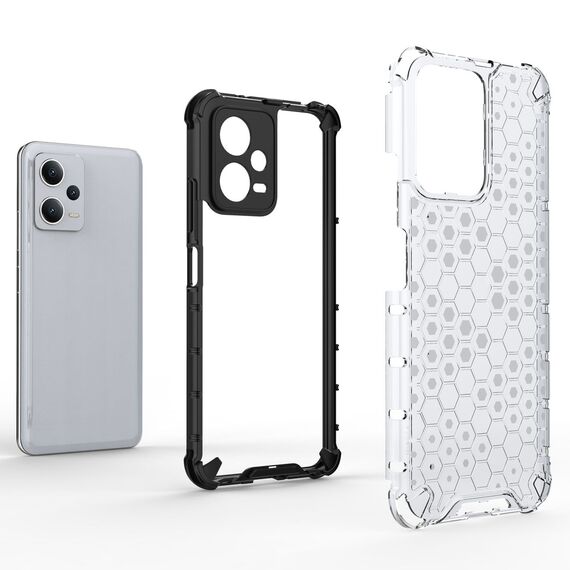 Honeycomb case for Xiaomi Redmi Note 12 5G / Poco X5 5G armored hybrid cover black | Techbox