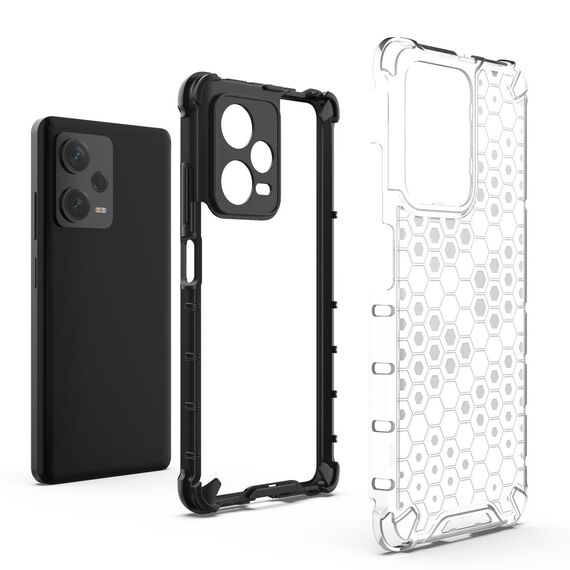 Honeycomb case for Xiaomi Redmi Note 12 Pro+ armored hybrid cover black | Techbox