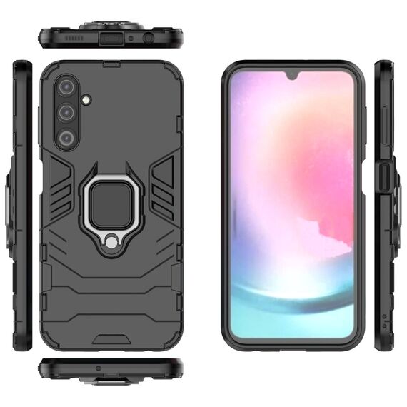 Ring Armor case for Samsung Galaxy A24 4G armored cover magnetic holder ring black | Techbox