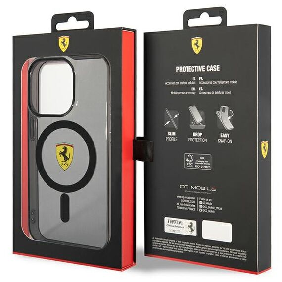 Ferrari FEHMP14LUKK iPhone 14 Pro 6.1" black/black hardcase Translucent Magsafe | Techbox