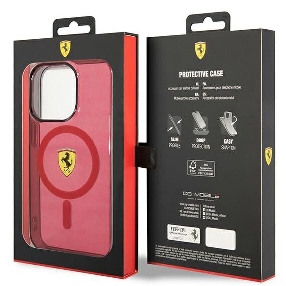 Ferrari FEHMP14LUKR iPhone 14 Pro 6.1" red/red hardcase Translucent Magsafe | Techbox