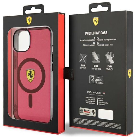 Ferrari FEHMP14SURKR iPhone 14 6.1" red/red hardcase Translucent Magsafe | Techbox