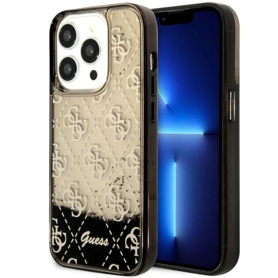 Guess GUHCP14LLC4PSGK iPhone 14 Pro 6.1" black/black hardcase Liquid Glitter 4G Transculent - Apple Cases - Cases - Techbox