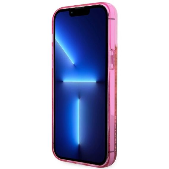 Guess GUHCP14XLC4PSGP iPhone 14 Pro Max 6.7" pink/pink hardcase Liquid Glitter 4G Transculent - Apple Cases - Cases - Techbox