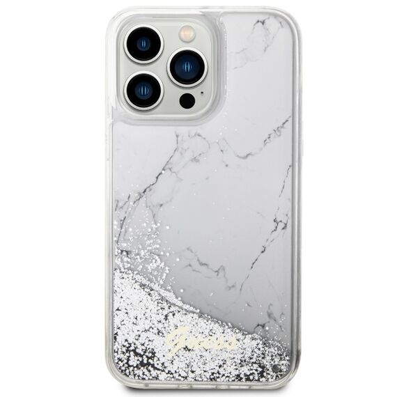 Guess GUHCP14XLCSGSGH iPhone 14 Pro Max 6.7" white/white hardcase Liquid Glitter Marble - Apple Cases - Cases - Techbox