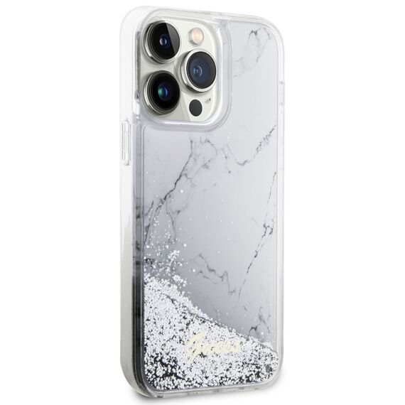 Guess GUHCP14XLCSGSGH iPhone 14 Pro Max 6.7" white/white hardcase Liquid Glitter Marble - Apple Cases - Cases - Techbox