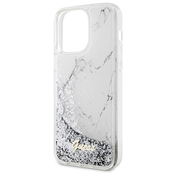 Guess GUHCP14XLCSGSGH iPhone 14 Pro Max 6.7" white/white hardcase Liquid Glitter Marble - Apple Cases - Cases - Techbox