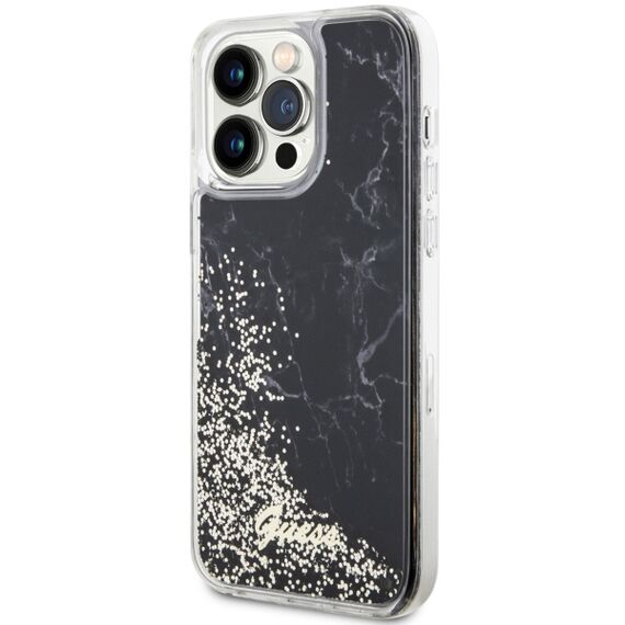Guess GUHCP14XLCSGSGK iPhone 14 Pro Max 6.7" black/black hardcase Liquid Glitter Marble | Techbox
